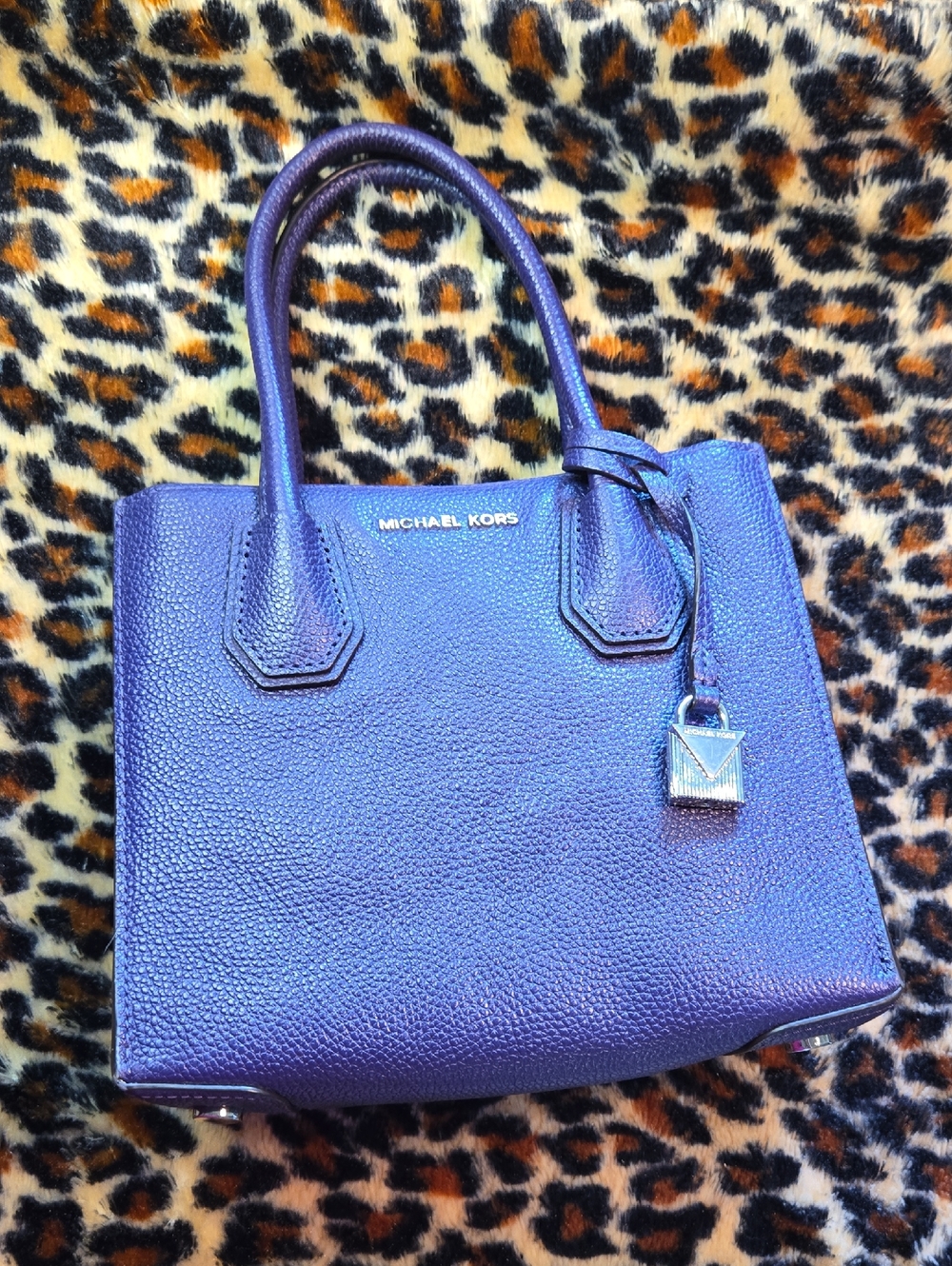 Michael Kors Purple Pebbled Leather Satchel